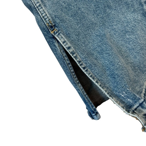 Free People Jeans Women Size 31 Emmy Split Hem Bootcut Blue Button Fly High Rise - Picture 4 of 16